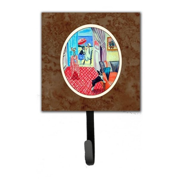 Carolines Treasures Lady with Her Boston Terrier Leash or Key Holder 7120SH4 - main